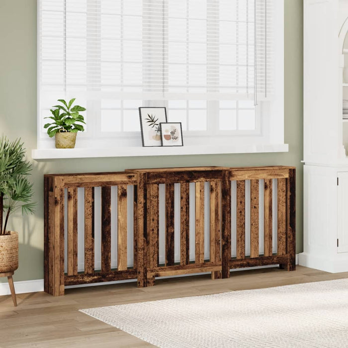 vidaXL Radiator Cover Old Wood 205x21.5x83.5 cm Engineered Wood