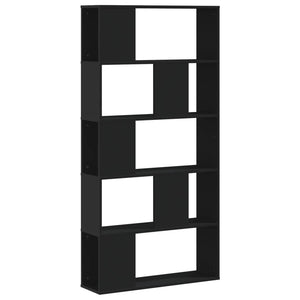 vidaXL Bookcase 5-Tier Black 80.5x23.5x162.5 cm Engineered Wood