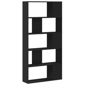 vidaXL Bookcase 5-Tier Black 80.5x23.5x162.5 cm Engineered Wood