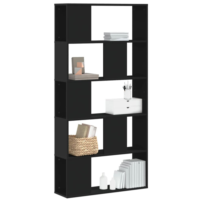 vidaXL Bookcase 5-Tier Black 80.5x23.5x162.5 cm Engineered Wood