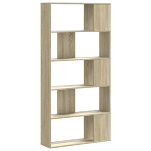 vidaXL Bookcase 5-Tier Sonoma Oak 80.5x23.5x162.5 cm Engineered Wood