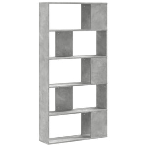 vidaXL Bookcase 5-Tier Concrete Grey 80.5x23.5x162.5 cm Engineered Wood