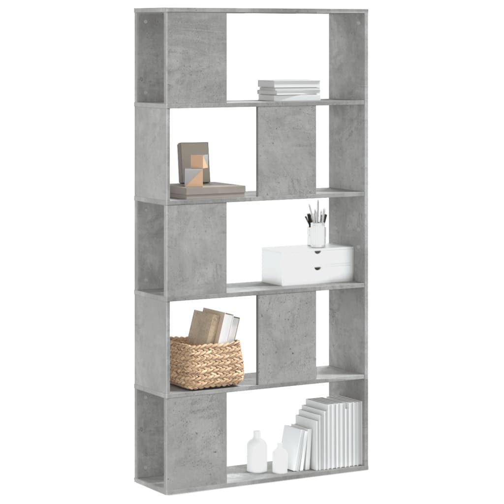 vidaXL Bookcase 5-Tier Concrete Grey 80.5x23.5x162.5 cm Engineered Wood