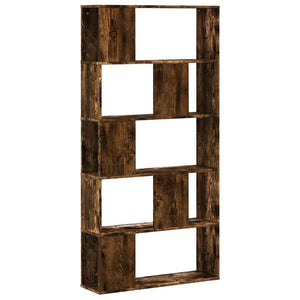 vidaXL Bookcase 5-Tier Smoked Oak 80.5x23.5x162.5 cm Engineered Wood