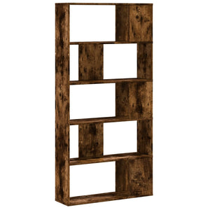 vidaXL Bookcase 5-Tier Smoked Oak 80.5x23.5x162.5 cm Engineered Wood