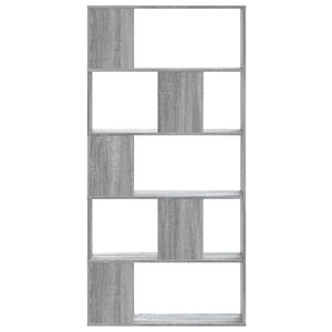 vidaXL Bookcase 5-Tier Grey Sonoma 80.5x23.5x162.5 cm Engineered Wood