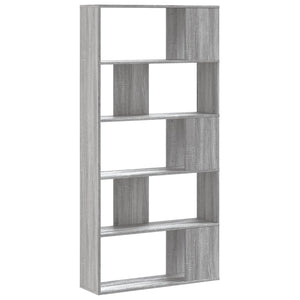 vidaXL Bookcase 5-Tier Grey Sonoma 80.5x23.5x162.5 cm Engineered Wood