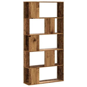 vidaXL Bookcase 5-Tier Old Wood 80.5x23.5x162.5 cm Engineered Wood