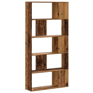 vidaXL Bookcase 5-Tier Old Wood 80.5x23.5x162.5 cm Engineered Wood