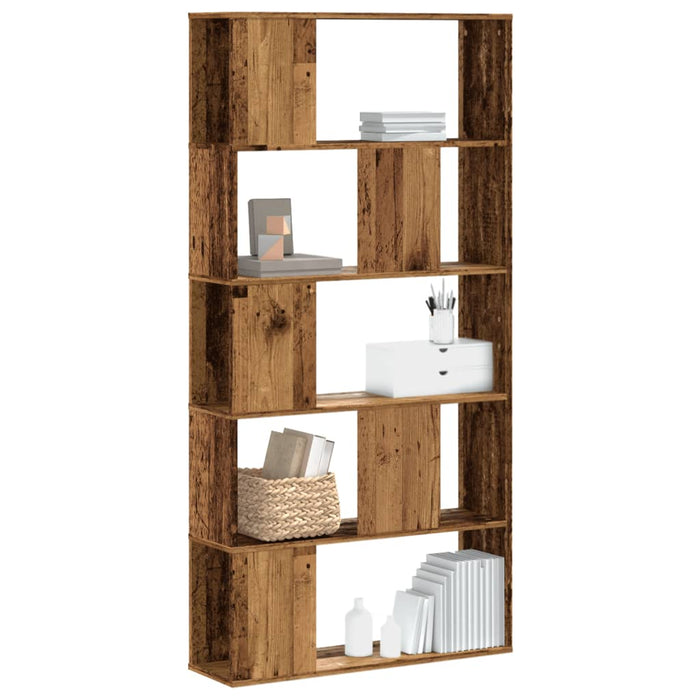 vidaXL Bookcase 5-Tier Old Wood 80.5x23.5x162.5 cm Engineered Wood