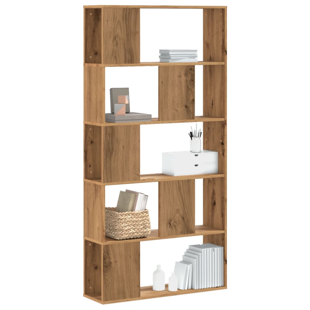 vidaXL Bookcase 5-Tier Artisian Oak 80.5x23.5x162.5 cm Engineered Wood