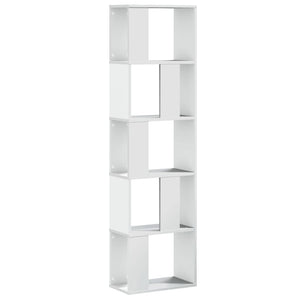 vidaXL Bookcase 5-Tier White 45x23.5x162.5 cm Engineered Wood