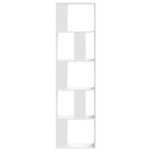 vidaXL Bookcase 5-Tier White 45x23.5x162.5 cm Engineered Wood