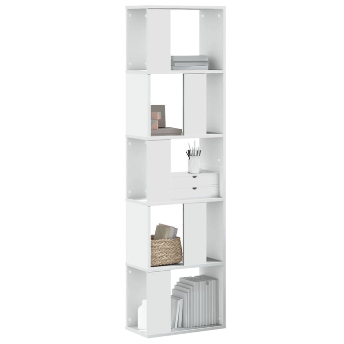 vidaXL Bookcase 5-Tier White 45x23.5x162.5 cm Engineered Wood