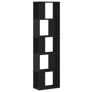 vidaXL Bookcase 5-Tier Black 45x23.5x162.5 cm Engineered Wood