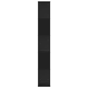 vidaXL Bookcase 5-Tier Black 45x23.5x162.5 cm Engineered Wood