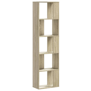 vidaXL Bookcase 5-Tier Sonoma Oak 45x23.5x162.5 cm Engineered Wood