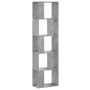 vidaXL Bookcase 5-Tier Concrete Grey 45x23.5x162.5 cm Engineered Wood