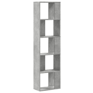 vidaXL Bookcase 5-Tier Concrete Grey 45x23.5x162.5 cm Engineered Wood