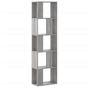 vidaXL Bookcase 5-Tier Grey Sonoma 45x23.5x162.5 cm Engineered Wood