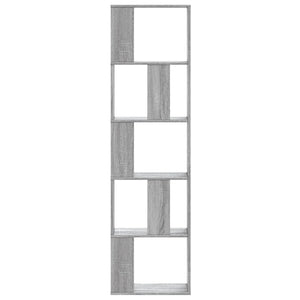 vidaXL Bookcase 5-Tier Grey Sonoma 45x23.5x162.5 cm Engineered Wood