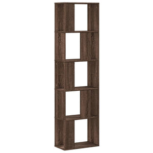 vidaXL Bookcase 5-Tier Brown Oak 45x23.5x162.5 cm Engineered Wood