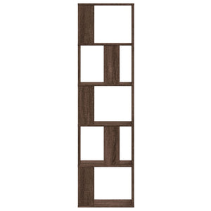 vidaXL Bookcase 5-Tier Brown Oak 45x23.5x162.5 cm Engineered Wood