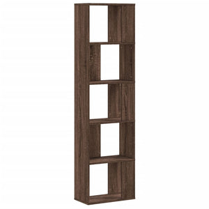 vidaXL Bookcase 5-Tier Brown Oak 45x23.5x162.5 cm Engineered Wood