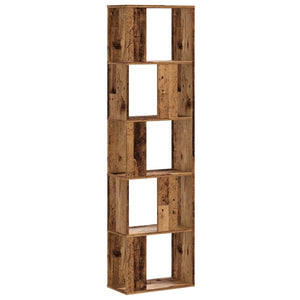 vidaXL Bookcase 5-Tier Old Wood 45x23.5x162.5 cm Engineered Wood