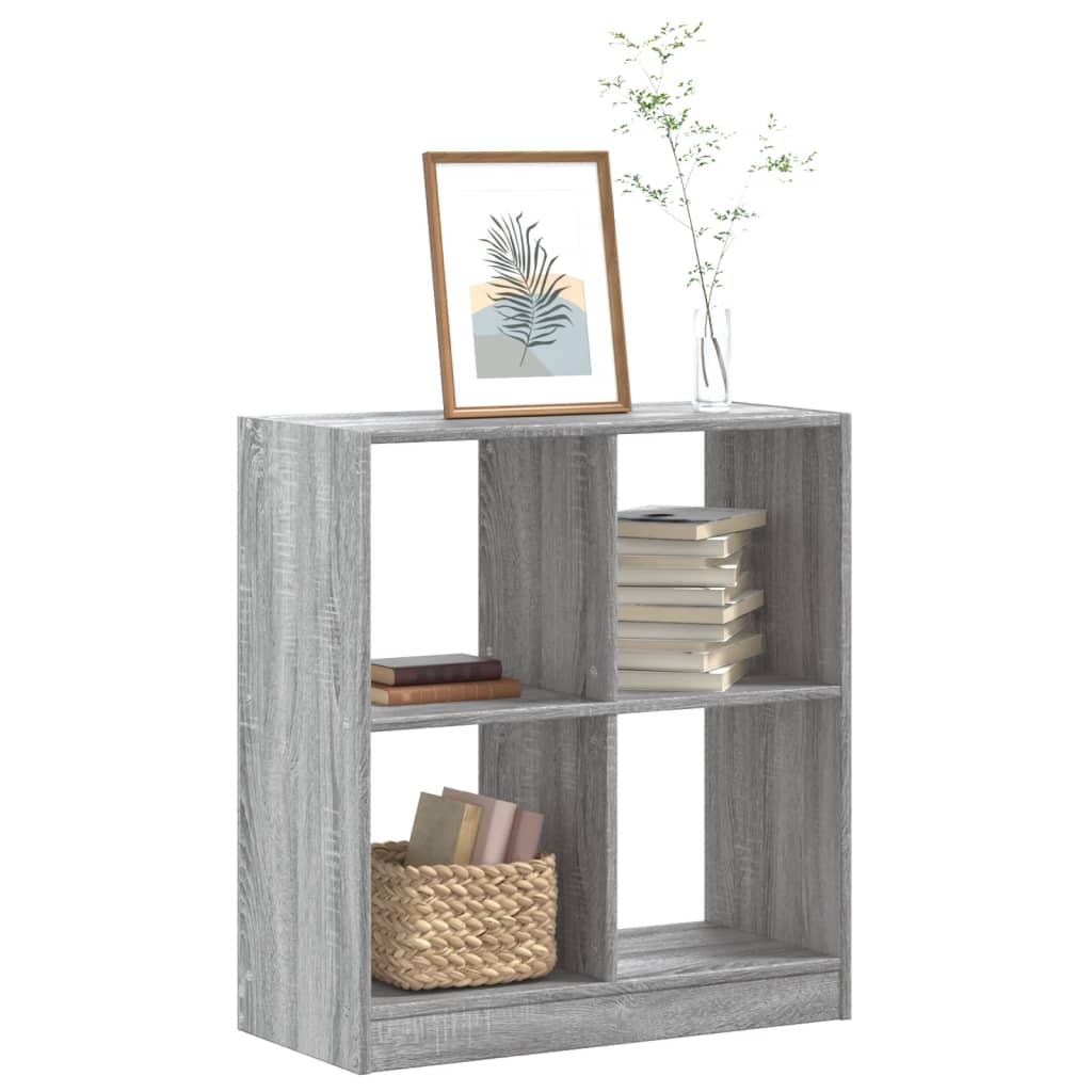 vidaXL Bookcase Grey Sonoma 68.5x32x75 cm Engineered Wood