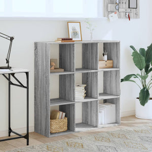 vidaXL Bookcase Grey Sonoma 102x32x102 cm Engineered Wood