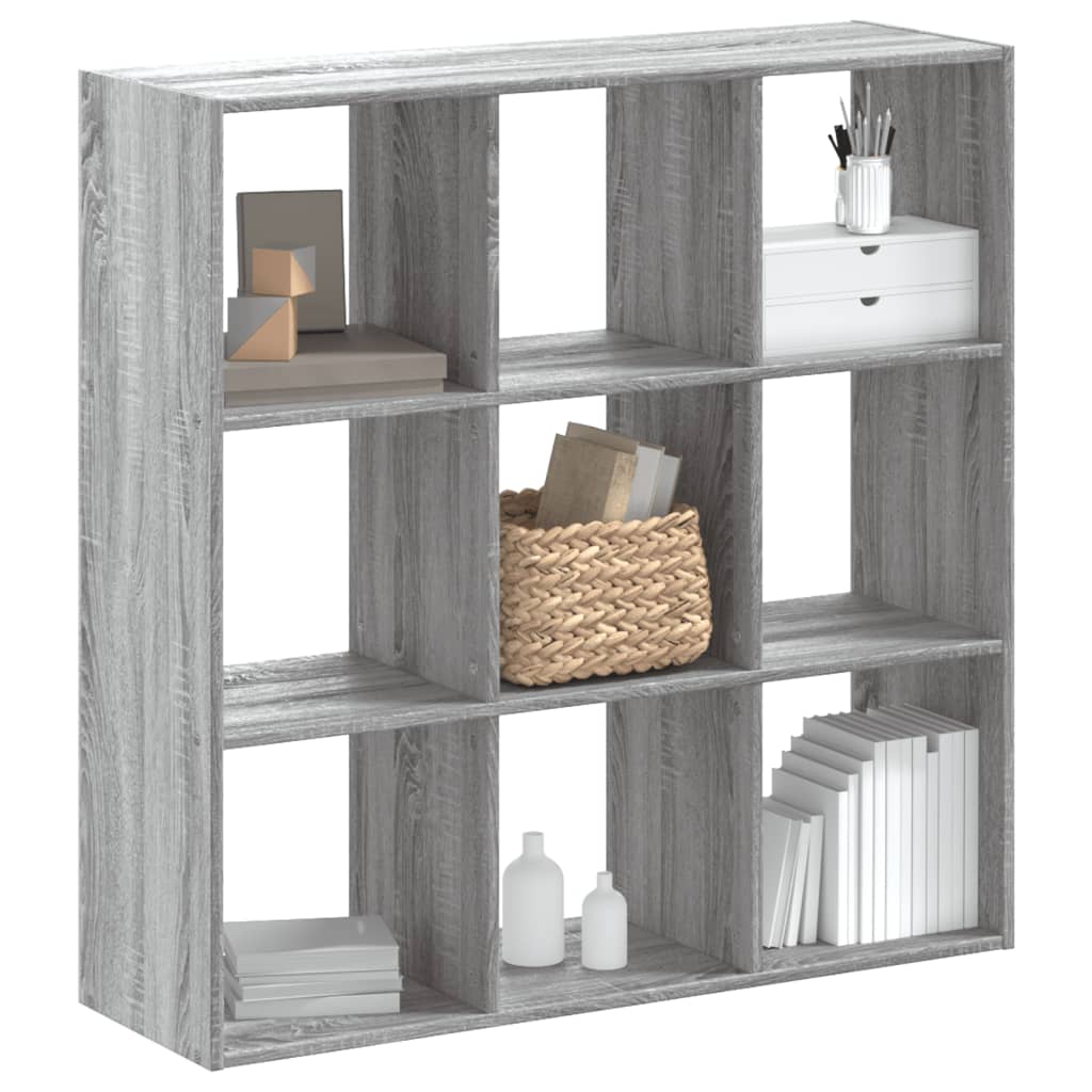 vidaXL Bookcase Grey Sonoma 102x32x102 cm Engineered Wood