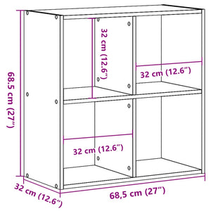 vidaXL Bookcase White 68.5x32x68.5 cm Engineered Wood