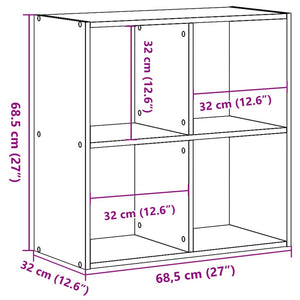 vidaXL Bookcase Black 68.5x32x68.5 cm Engineered Wood