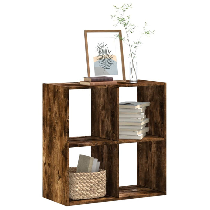 vidaXL Bookcase Smoked Oak 68.5x32x68.5 cm Engineered Wood