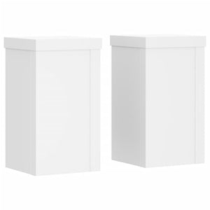 vidaXL Plant Stands 2 pcs White 10x10x18 cm Engineered Wood