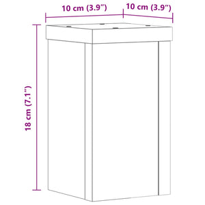 vidaXL Plant Stands 2 pcs White 10x10x18 cm Engineered Wood