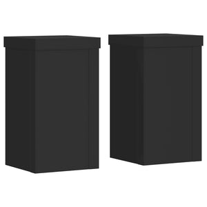 vidaXL Plant Stands 2 pcs Black 10x10x18 cm Engineered Wood