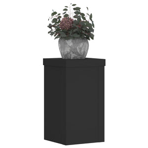 vidaXL Plant Stands 2 pcs Black 10x10x18 cm Engineered Wood