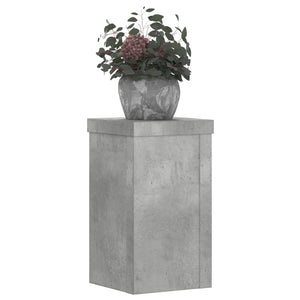 vidaXL Plant Stands 2 pcs Concrete Grey 10x10x18 cm Engineered Wood