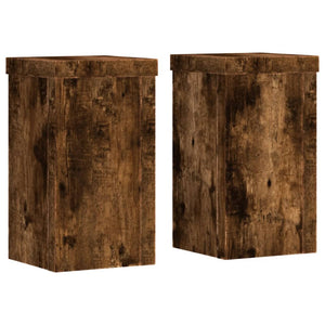 vidaXL Plant Stands 2 pcs Smoked Oak 10x10x18 cm Engineered Wood