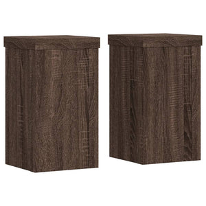 vidaXL Plant Stands 2 pcs Brown Oak 10x10x18 cm Engineered Wood