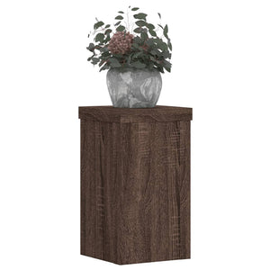 vidaXL Plant Stands 2 pcs Brown Oak 10x10x18 cm Engineered Wood