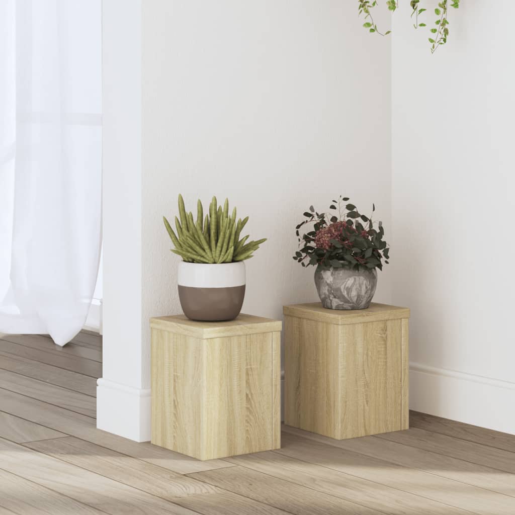 vidaXL Plant Stands 2 pcs Sonoma Oak 15x15x20 cm Engineered Wood