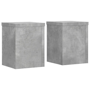 vidaXL Plant Stands 2 pcs Concrete Grey 15x15x20 cm Engineered Wood