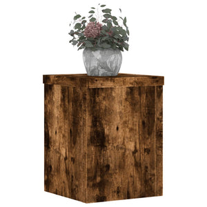 vidaXL Plant Stands 2 pcs Smoked Oak 15x15x20 cm Engineered Wood