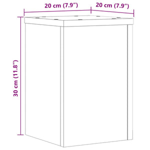 vidaXL Plant Stands 2 pcs Black 20x20x30 cm Engineered Wood