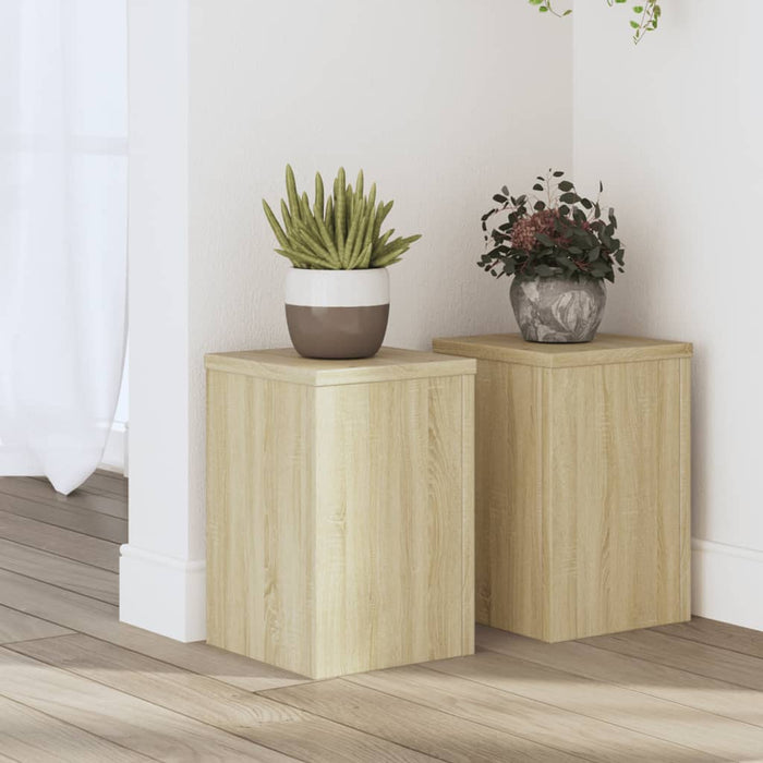 vidaXL Plant Stands 2 pcs Sonoma Oak 20x20x30 cm Engineered Wood