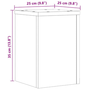 vidaXL Plant Stands 2 pcs Sonoma Oak 25x25x35 cm Engineered Wood