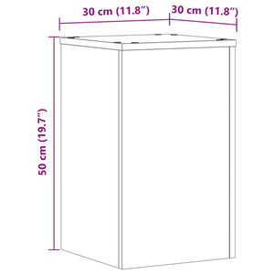 vidaXL Plant Stands 2 pcs Black 30x30x50 cm Engineered wood